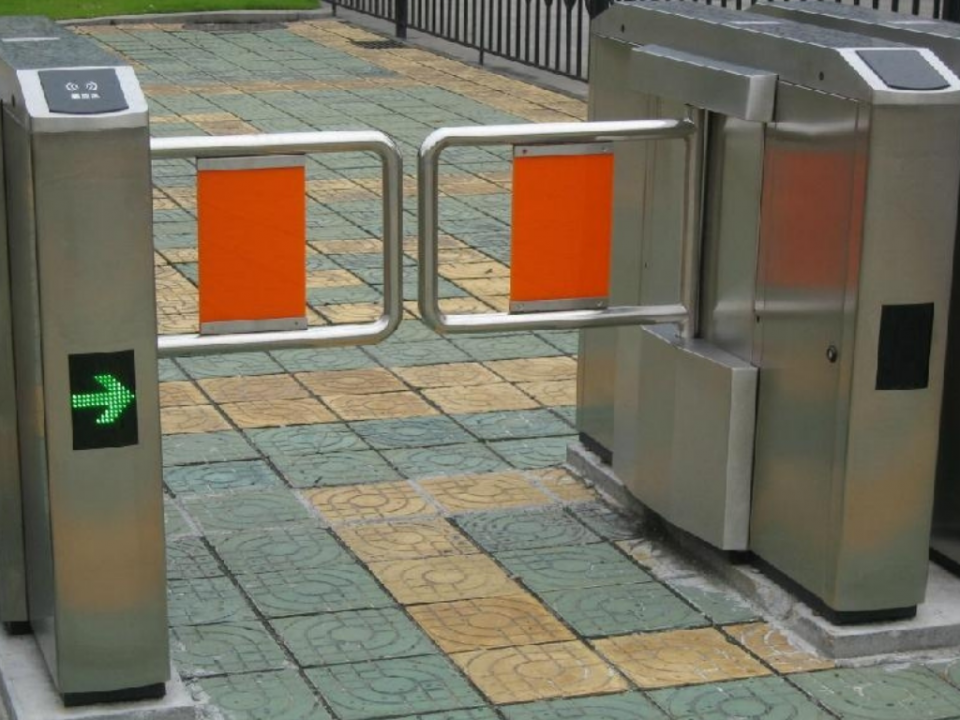 Swing Barriers with LED light indicator, fire alarms, and other customizing options